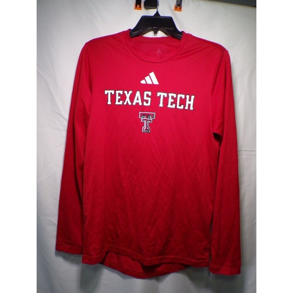 adidas Texas Tech Red Raiders Long Sleeve T Shirt Men's Small Red Collegiate